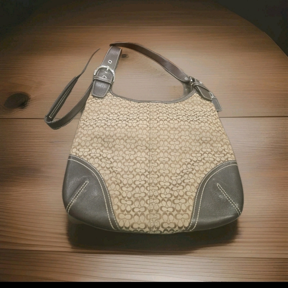 Coach Vintage brown Signature Monogram Crossbody Bag